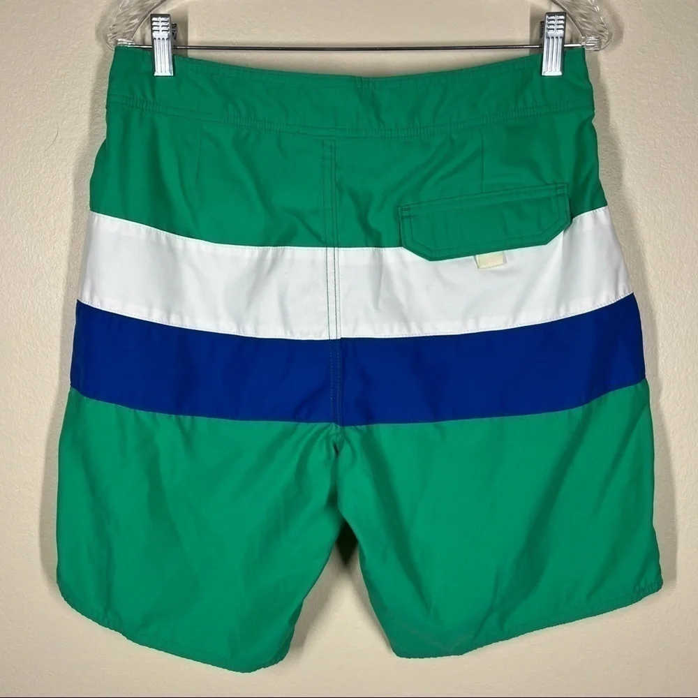 Bonobos Mens Color Block Green Blue Swim Trunks Size 32